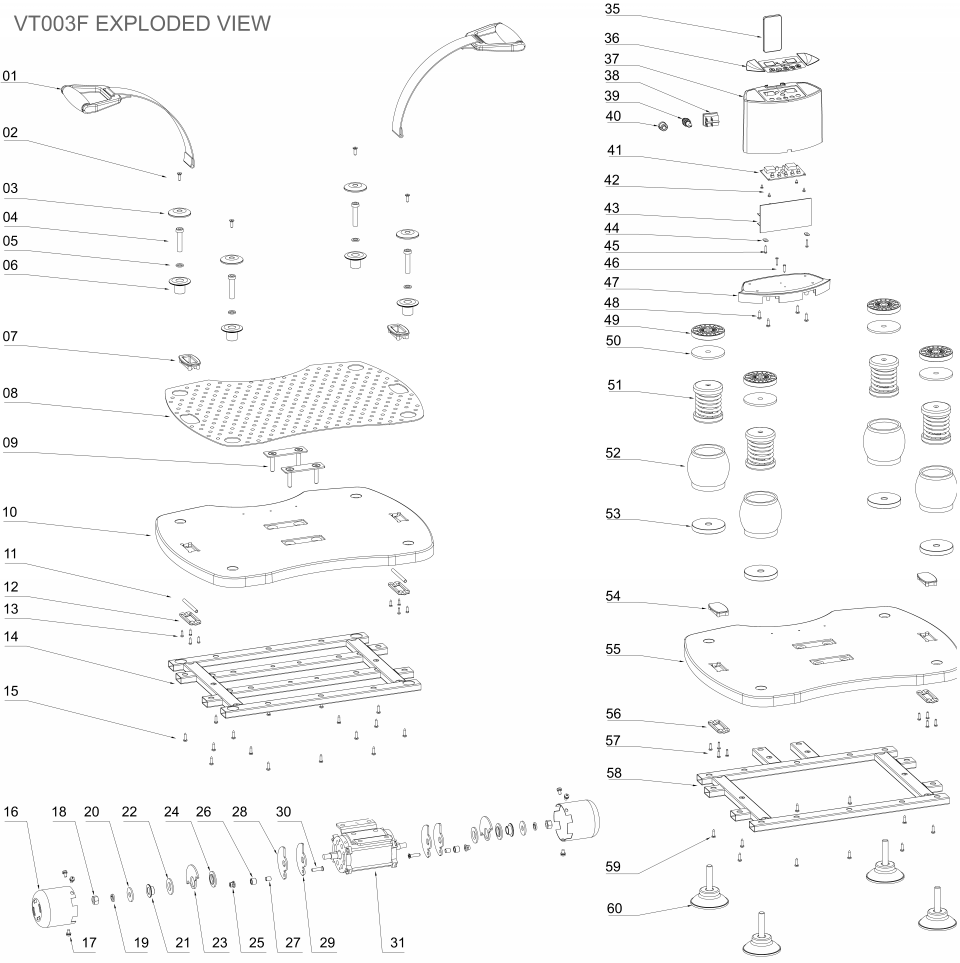 Vibration plate parts chart